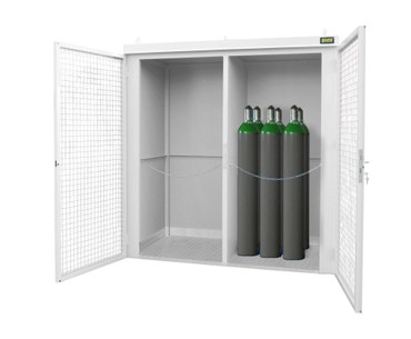  Gasflaschen Container B W M3 lackiert RAL9002 Grauweiß Umwelt Lagertechnik  