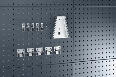  perfo Sortiment mit 11 Teilen, 10 Haken, 1 Halter  