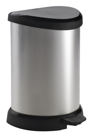  Tritt-Mülleimer "Decobin" 20 Liter, VB 120005, Silber, Schwarz  