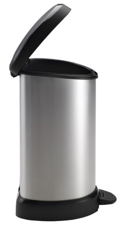  Tritt-Mülleimer "Decobin" 20 Liter, VB 120005, Silber, Schwarz  