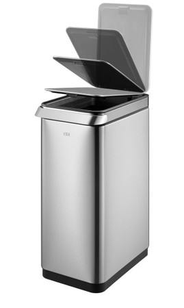  X-Cube recycling Tritt-Mülleimer 20+20 Liter, EKO, VB 936840, Matt Edelstahl  