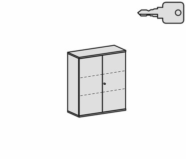  Flügeltürenschrank, 2 Dekor-Einlegeböden, abschließbar, 1000x425x1152, Buche/Nussbaum  