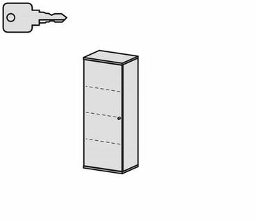 Flügeltürenschrank, 3 Dekor-Einlegeböden, abschließbar, Schloss rechts, 600x425x1536, Buche/Weiß  