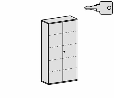  Flügeltürenschrank, 4 Dekor-Einlegeböden, abschließbar, 1000x425x1920, Weiß/Buche  