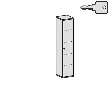  Flügeltürenschrank, 4 Dekor-Einlegeböden, abschließbar, Schloss links, 400x425x1920, Nussbaum/Ahorn  