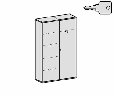  Garderobenschrank mit ausziehbarem Garderobenhalter, mit Mittelseite und 5 Dekor-Einlegeböden, abschließbar, 1200x425x1920, Ahorn/Buche  