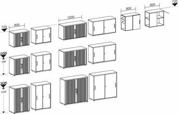  Standcontainer mit 4 Metall-Schubfächern und Utensilienschubfach, Metall-Rollschubführung, Zentralverriegelung, 438x800x720, Lichtgrau/Buche/Ahorn  