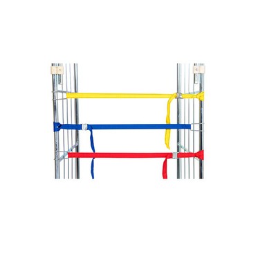  Textilspannband, blau, 1 Klemmschloß / 1 Drahthaken  