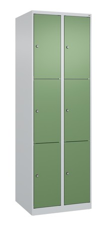  C+P Schließfachschrank Classic PLUS, 2 Abteile, 1850x600x500mm, 7035/6011  
