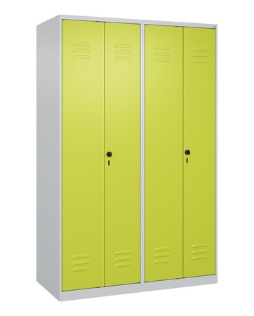  C+P Schwarz-Weiß-Spind Classic PLUS, 4 Abteile, 1850x1200x500mm, 7035/0024  