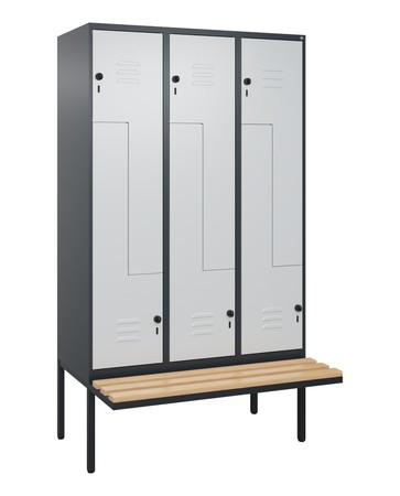  C+P Z-Spind Classic PLUS, Bank, 6 Abteile, 2120x1200x815mm, 7016/7035  