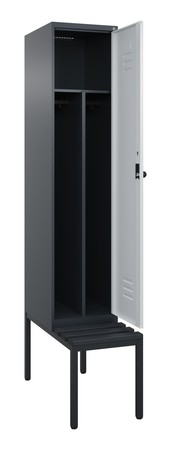  C+P Spind Classic PLUS, Bank, 1 Abteil, 2120x400x815mm, 7016/7035  