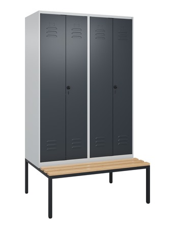  C+P PSA Doppel-Spind Classic PLUS, Bank, 4 Abteile, 2120x1200x815mm, 7035/7016  