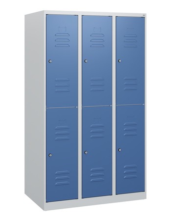  C+P Doppelstock-Spind Classic PLUS, 3 Abteile, 1530x900x500mm, 7035/5023  