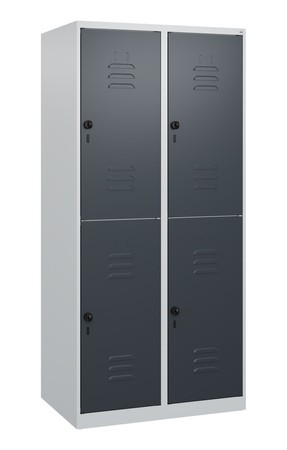  C+P Doppelstock-Spind Classic PLUS, 2 Abteile, 1700x800x500mm, 7035/7016  