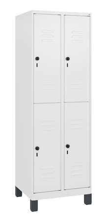  C+P Doppelstock-Spind Classic PLUS, Füße, 2 Abteile, 1800x600x500mm, 9016/9016  