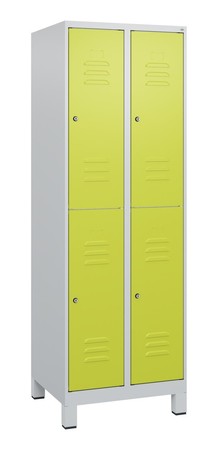 C+P Doppelstock-Spind Classic PLUS, Füße, 2 Abteile, 1800x600x500mm, 7035/0024  