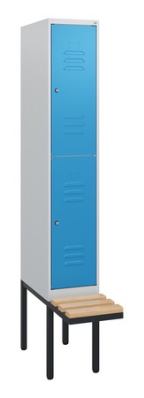  C+P Doppelstock-Spind Classic PLUS, Bank, 1 Abteil, 1950x300x815mm, 7035/5012  