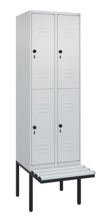  C+P Doppelstock-Spind Classic PLUS, Bank, 2 Abteile, 2120x600x815mm, 7035/7035  
