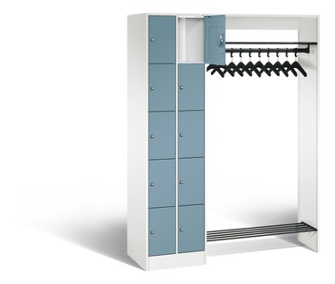  C+P Offene Garderobe, H1950xB1410xT480mm, 9016/0010  