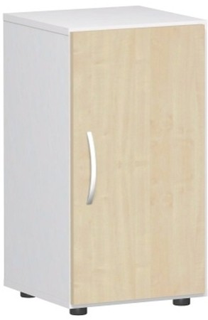  Geramöbel Flügeltürenschrank mit Standfüßen, Griff links oder rechts, inkl. Türdämpfer, nicht abschließbar, 400x420x752, Ahorn/Weiß  