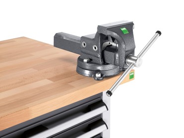  bott Schraubstock 125, mit eingeschweißten Rohrspannbacken  