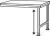  Arbeits-Anbautisch UNIVERSAL Spezial mit Kunststoffplatte, BxTxH = 1750 x 1000 x 722-1022 mm  