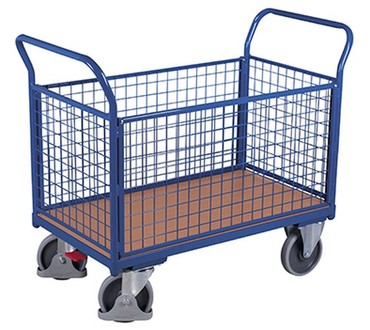  Vierwandwagen mit Draht RAL5010 Enzianblau Rungenwagen Plattformwagen  