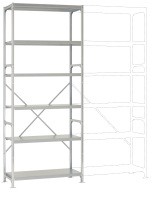  Mittelschweres Fachboden-Steckregal Grundregal mit 6 Stahlböden, HxBxT = 2500 x 1030 x 400 mm  