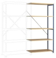 Mittelschweres Fachboden-Steckregal Anbauregal mit 5 Holzverbundböden, HxBxT = 2000 x 1000 x 300 mm  