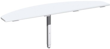  Anbautisch mit Stützfuß, inkl. Verkettungsmaterial, höhenverstellbar, 1800x500x680-860, Weiß/Silber  