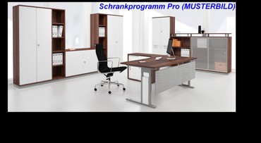  Querrollladenschrank mit Mittelseite, 2 Dekor-Einlegeböden, abschließbar, 1600x425x768, Silber/Weiß  