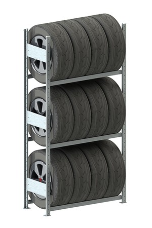 S3 CLIP Reifenregal GR 2000 x 1000 x 400 vzk kpl. mit 6 Reifen-Längsriegeln ( 3 Reifenebenen )   