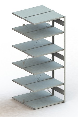  S3 CLIP 150 DAR 2500 x 1000 x 500 RAL 7035 kpl. mit 2 x 6 Böden   