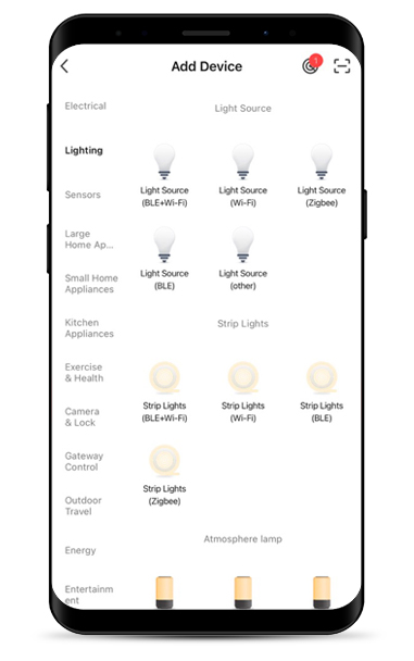 Smart Life app - wi-fi light source