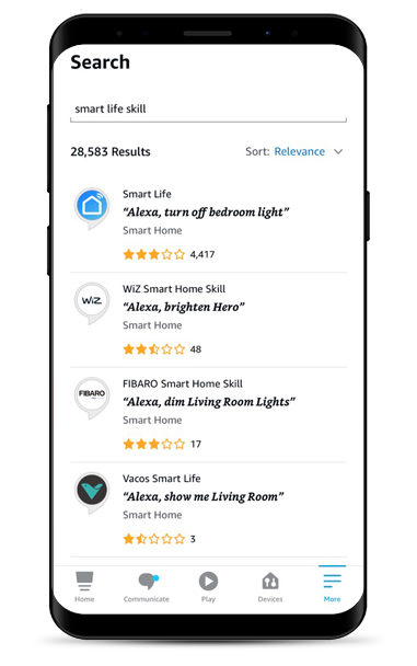 Amazon Echo - Searching Smart Life Skill