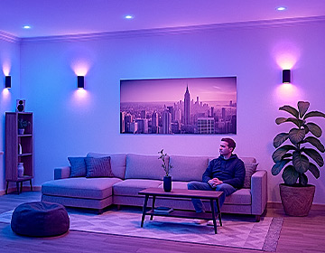 Smart Home LED Beleuchtung Wohnzimmer RGB