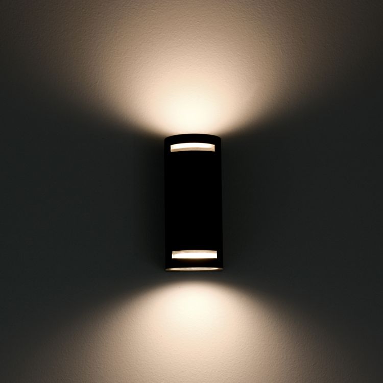 Wandlampe up&down Außen-Wandleuchte Aufbau-Leuchte Alu IP44, schwarz