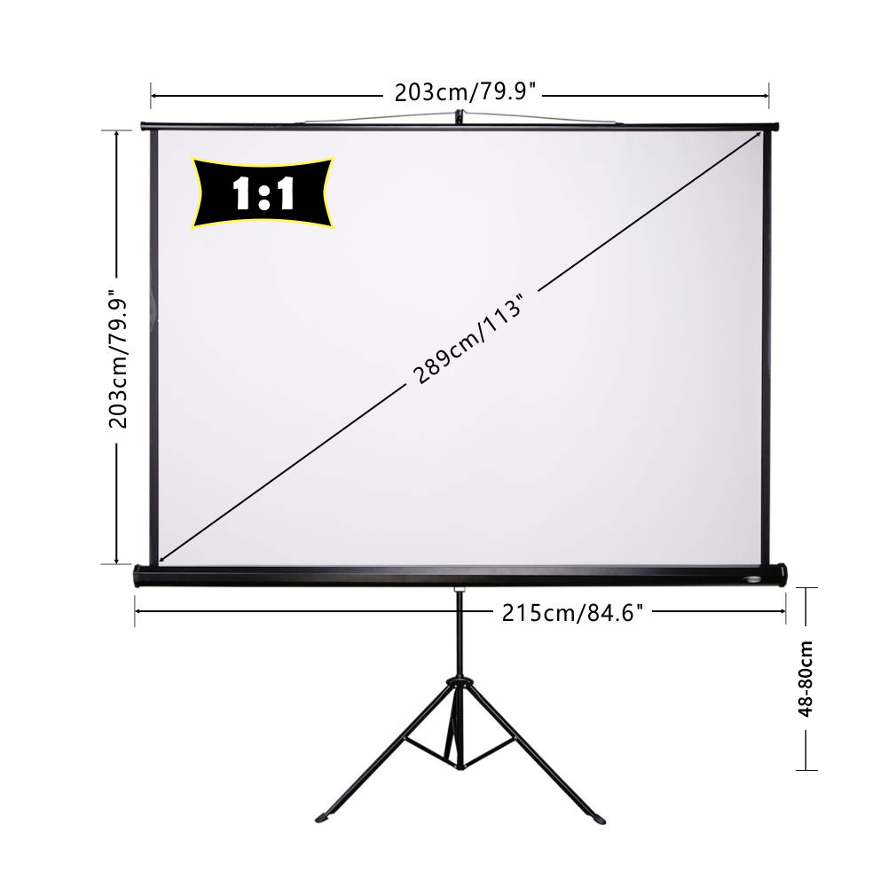 Dvd Blu Ray Heimkino Avlux Beamer Stativleinwand 180 X 180 Cm 1 1 Format Mobile Leinwand Inkl Stativ Tv Video Audio Hsdsonline Com