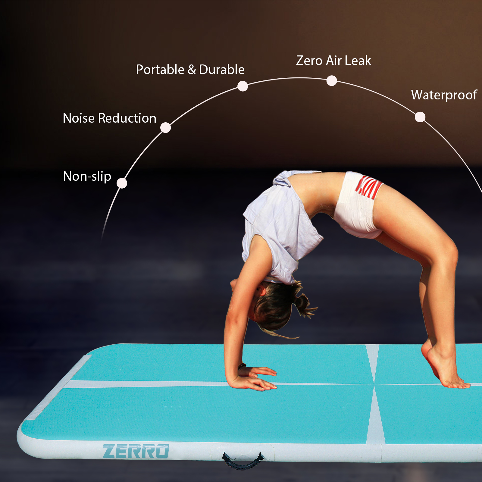 Airtrack 5m MEKETUM Air Turn Track Matte 2 M 3 M 4 M 5 M 6 M 10/20 Cm Dicke Turnmatte Aufblasbar Gymnastikmatte Rutschfest Sportmatte Für Zuhause/ Training/ Tumbling/Yoga/Outdoor/Fitness Airtrack 6m