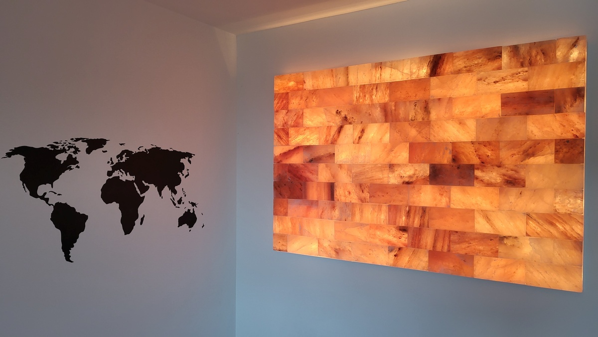 Salzwand Komplettbausatz mit Wanddekoration