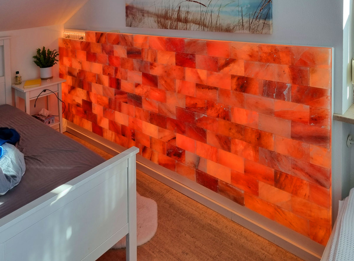 Salzwand im Schlafzimmer 3x1 meter