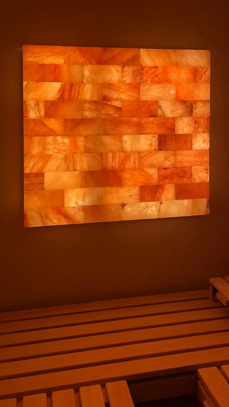 Salzwand in einer Sauna