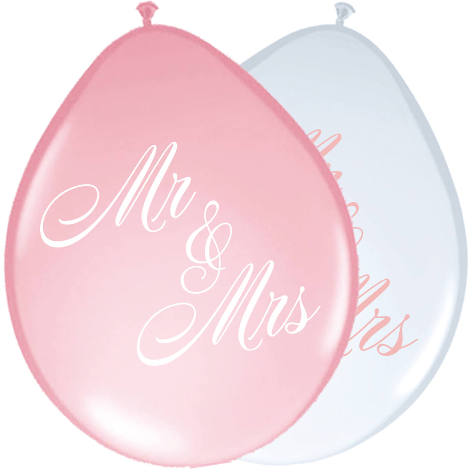 Hochzeit Ballons Mr und Mrs Rosa / Weiß 30 cm - 8 Stück Hochzeit Ballons Mr und Mrs Rosa / Weiß 30 cm - 8 Stück