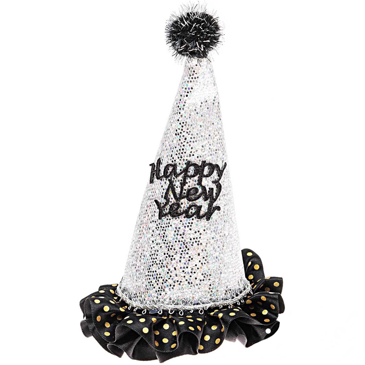 YEY! Let's Party Partyhut Happy New Year irisierend 11x11x19cm