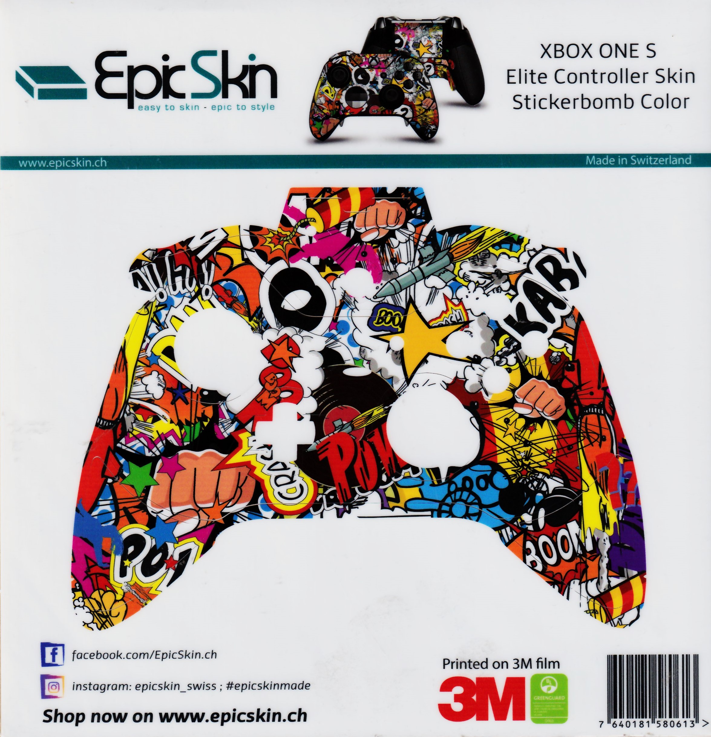 XBOX ONE Elite Controller Skin - Design Aufkleber Stickerbomb Color