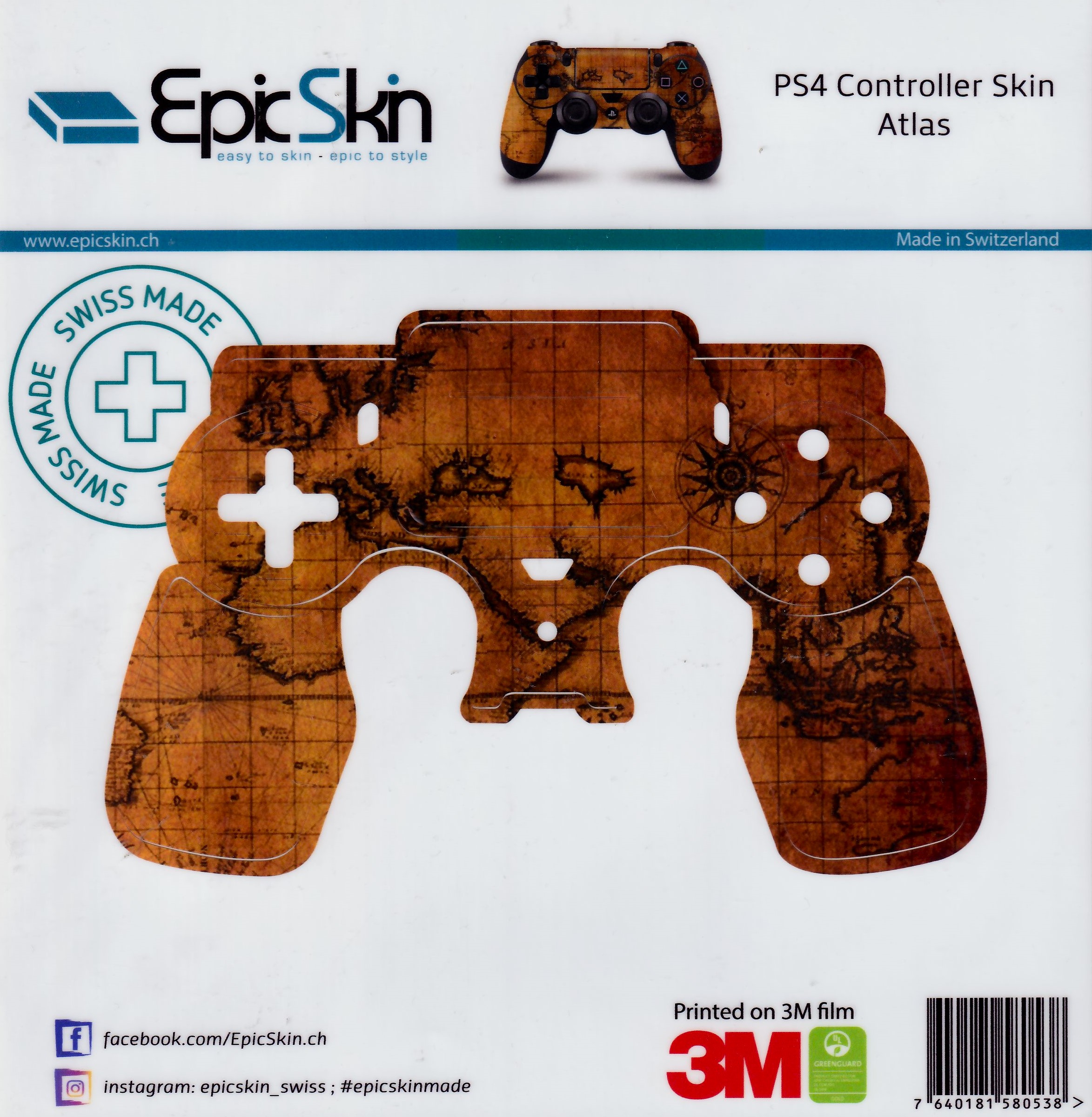 PS4 Controller - Design Aufkleber Controller Skin Atlas
