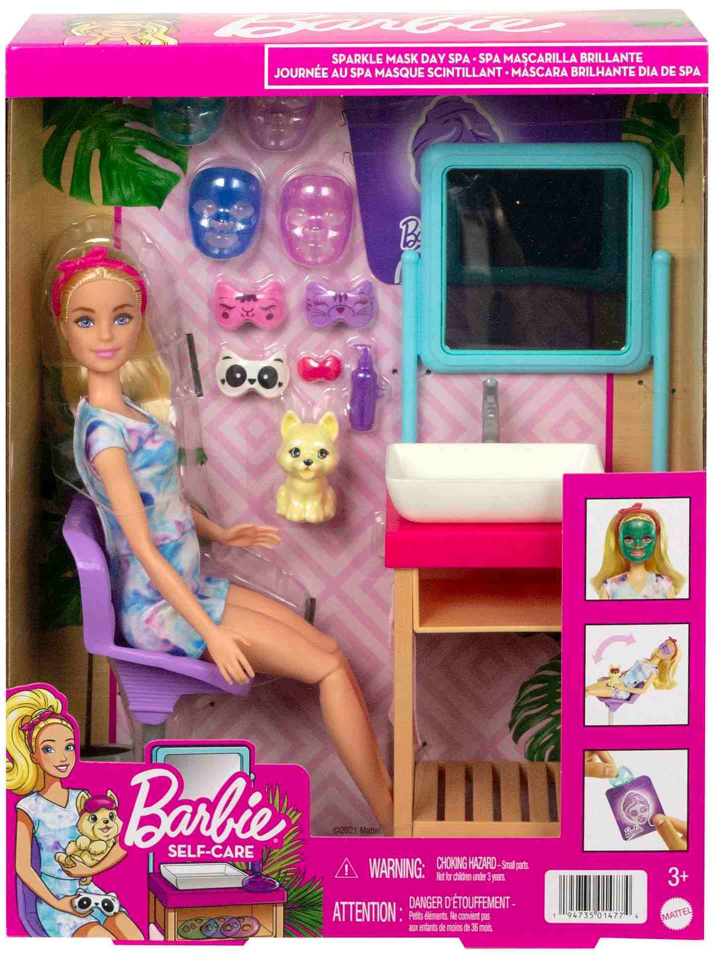 Barbie - Barbie Glitzer-Gesichtsmasken Wellnesstag Spielset