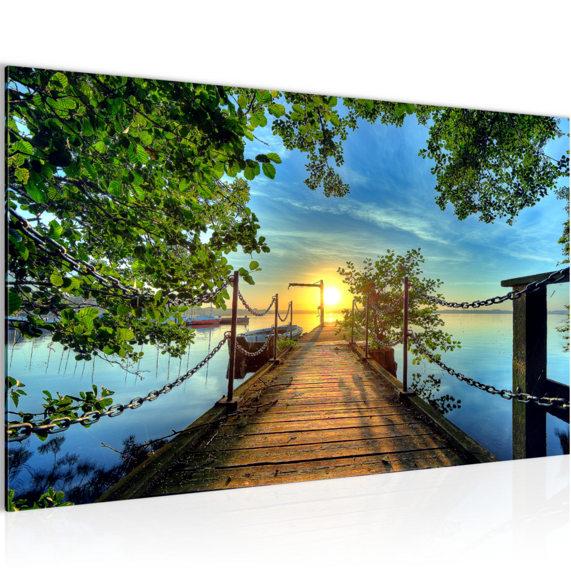 Steg Ostsee Leinwand See Meer Sonne Bilder Gemalde Wandbild