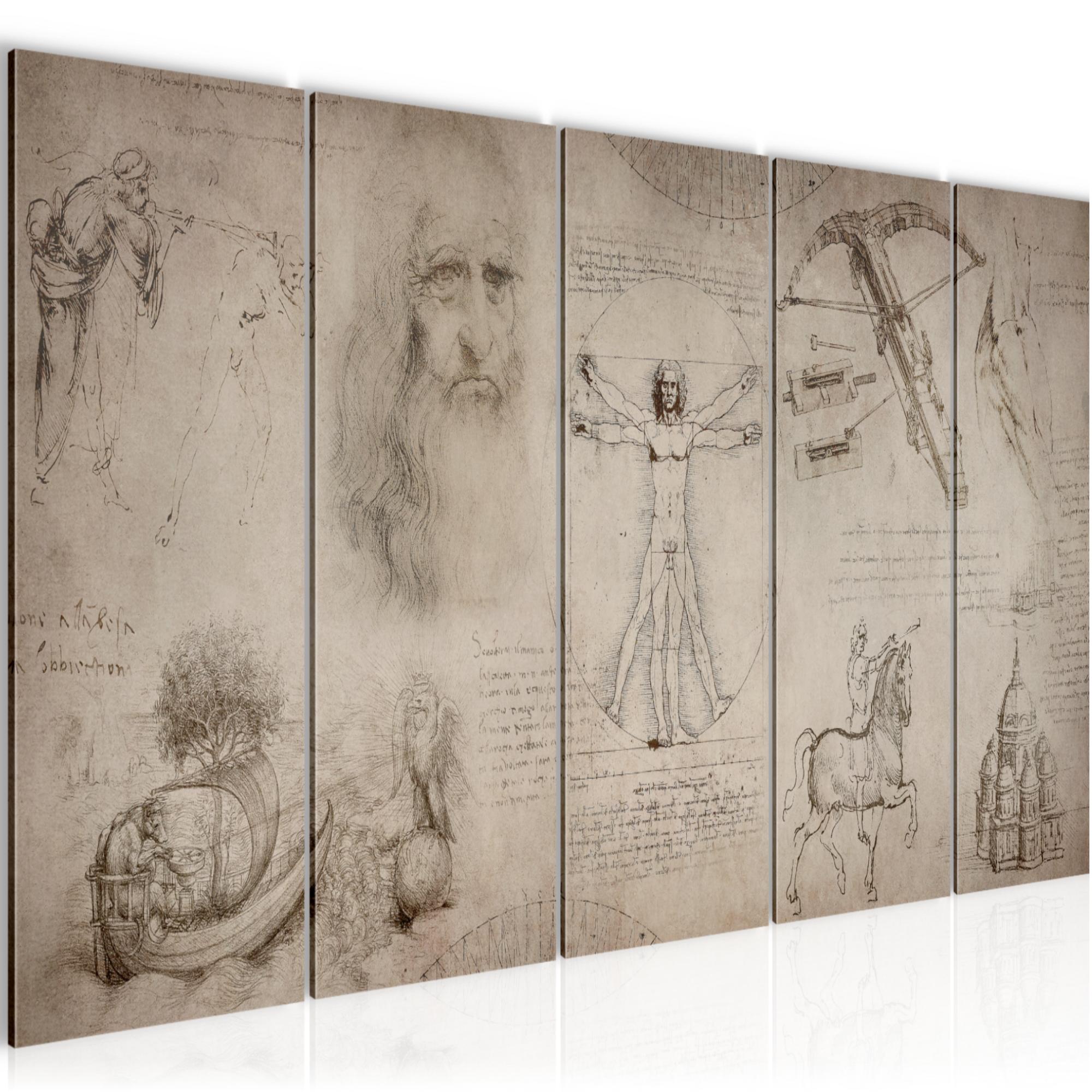 Werke von Leonardo Da Vinci BILD KUNSTDRUCK - AUF VLIES LEINWAND - XXL